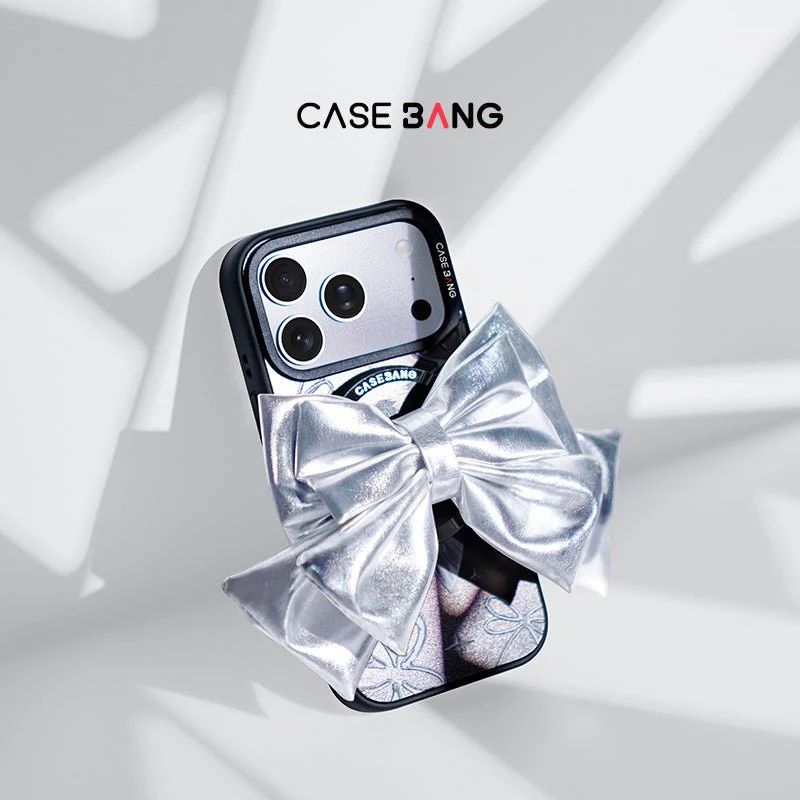 3D Silver Bow MagSafe Grip Stand - Image 4
